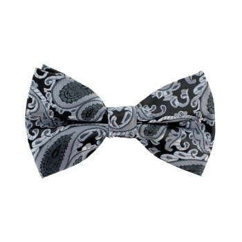 Grey Paisley Bow Tie