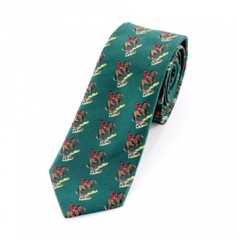 Green Huntsman Tie with Horse and Hound