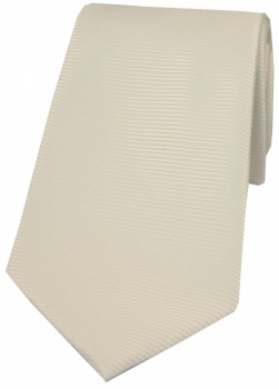Ivory Horizontal Ribbed Polyester Tie