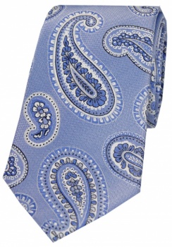 Luxury Blue Paisley Silk Tie
