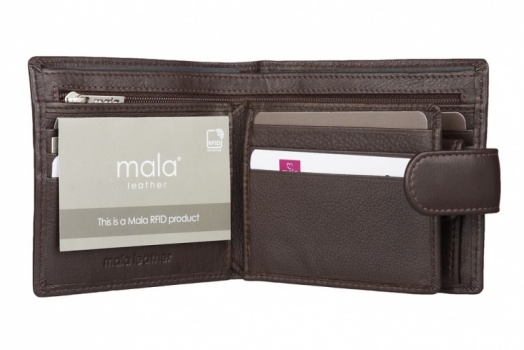 Brown Mala Leather Origin Bi Fold Tab Wallet Style 127 5