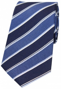 Navy And Blue Striped Silk Tie