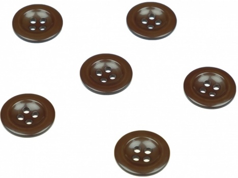 Pack of 6 Brown Sew on Buttons for Braces Trousers