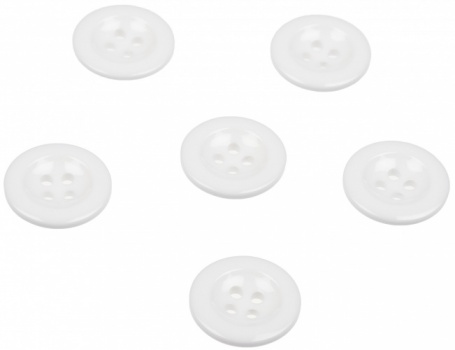 Pack of 6 White Sew on Buttons for Braces Trousers
