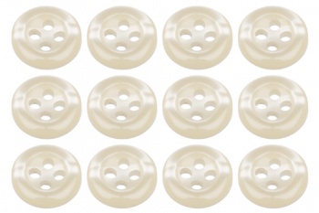Pack of 12 Natural 18L 11mm Buttons for Shirts