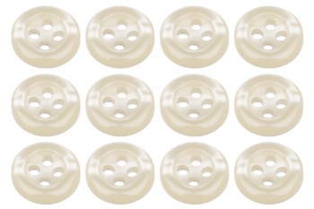 Pack of 12 Natural 18L 11mm Buttons for Shirts