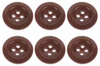 Pack of 6 Brown Sew on Buttons for Trouser Braces