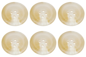 Pack of 6 Cream Mock Horn Buttons 18mm