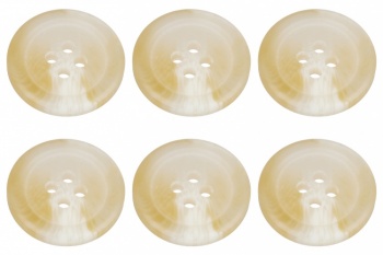 Pack of 6 Cream Mock Horn Buttons 20mm