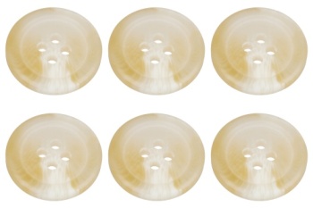 Pack of 6 Cream Mock Horn Buttons 20mm