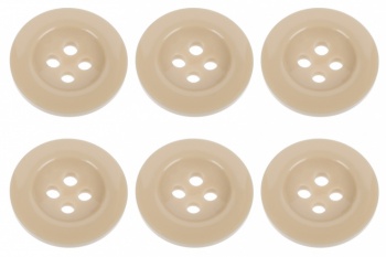 Pack of 6 Light Beige Trouser Brace Buttons