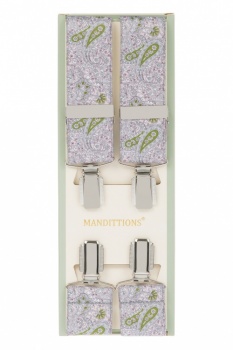 Pink and Green Paisley Trouser Braces