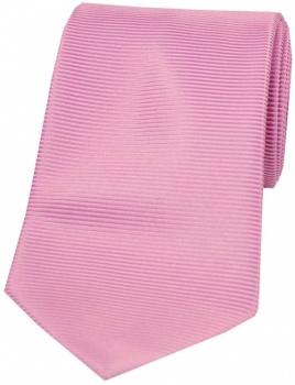 Pink Horizontal Ribbed Polyester Tie