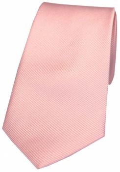 Pink Ribbed Plain Silk Tie