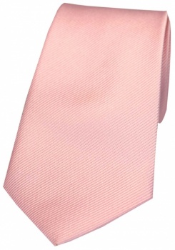 Pink Ribbed Plain Silk Tie