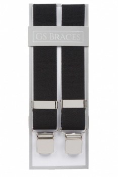 Silver Grey Braces Chain Link Trouser Clip On Elastic Suspenders Handmade UK 