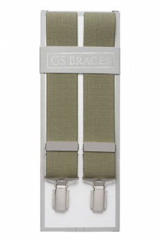 Plain Olive Green Braces For Trousers