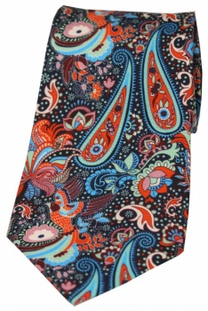 Posh and Dandy Multi Coloured Edwardian Paisley and Bird Silk Tie