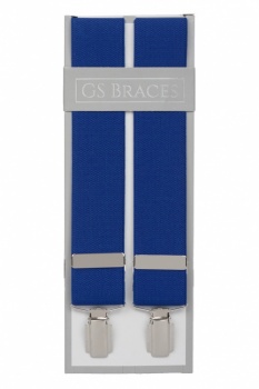 Plain Royal Blue Trouser Braces Suspenders