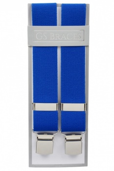 Plain Royal Blue Trouser Braces With Large Clips