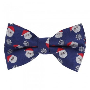 Sky Blue Boys Christmas Party Festive Design Adjustable Novelty Bow Tie by DQT 