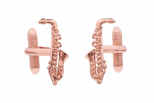 Rose Gold Saxophone Cufflinks