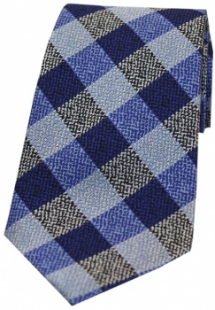Soprano Shades Of Blue Textured Check Silk Tie