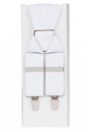 White Trouser Braces 4 Clips