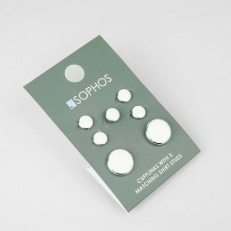 White Insert Dress Stud and Cufflink Set