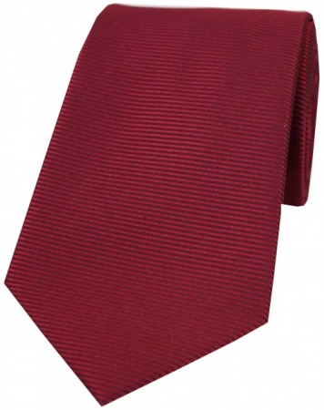 Wine Horizontal Ribbed Polyester Tie